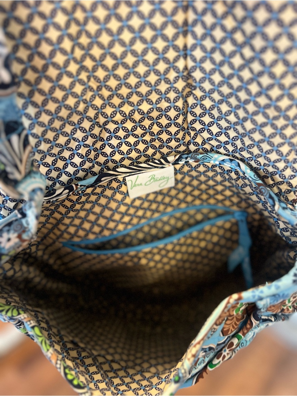 Vera Bradley Saddle Up Bali Blue Crossbody Shoulder Bag Floral Magnetic Flap M - Picture 15 of 16